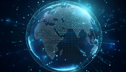 global internet security concept with binary code