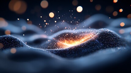 Wall Mural - glowing particles in deep space abstract background