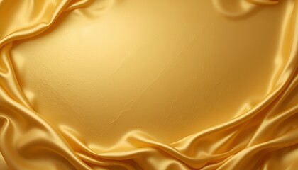 Poster - A luxurious golden silk fabric with soft folds creating an elegant and smooth texture backdrop look