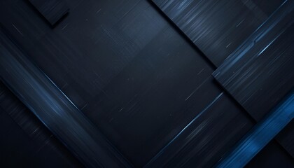 Poster - Dark blue abstract background with diagonal lines and geometric shapes creating depth and texture