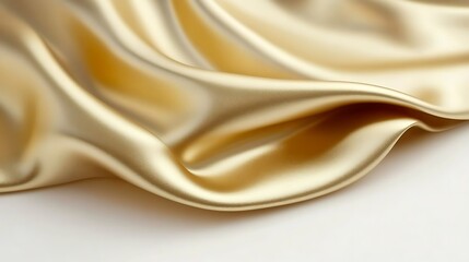 Poster - Golden fabric draped smoothly with elegant folds and beautiful sheen