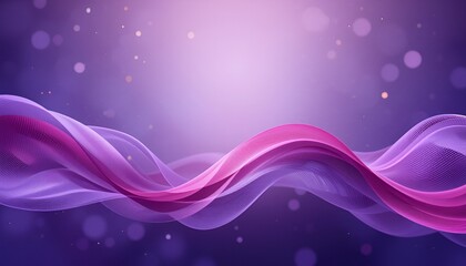 Poster - Abstract purple background with flowing waves and blurred bokeh lights design element for presentations