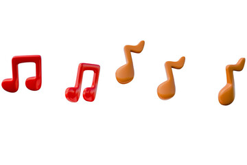 Leinwandbilder - 3d rendering, realistic 3d, 3d musical notation rendering material, transparent background