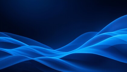 Poster - Abstract blue waves flowing gently against a dark background creating a calming and elegant scene