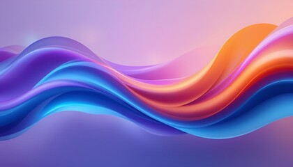 Poster - Abstract background featuring flowing waves of vibrant colors in a smooth and dynamic composition