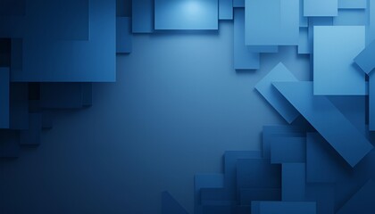 Poster - Abstract blue background with geometric shapes and shadows creating a modern design look and feel