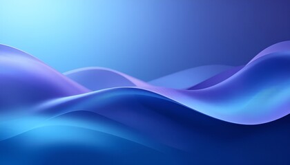 Poster - Abstract background with wavy shapes in shades of blue and purple creating a smooth gradient effect