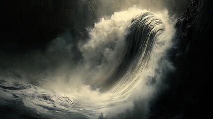 Surreal planet where gravity is warped causing rivers to flow upward and moons to orbit chaotically