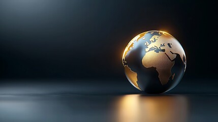 Wall Mural - golden earth on dark studio