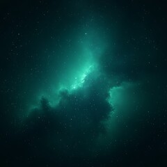 Wall Mural - A vibrant turquoise nebula and scattered stars fill the darkness