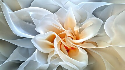 Poster - Minimalist white and gray waves forming a delicate abstract pattern, subtle and sophisticated.