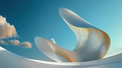 Poster - Minimalist white and gray waves forming a delicate abstract pattern, subtle and sophisticated.