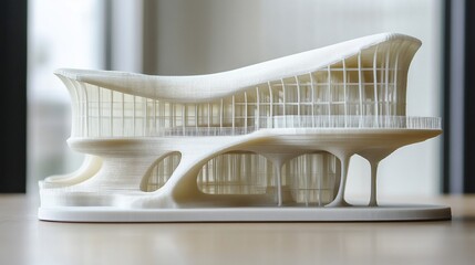 Poster - Modern Architecture Model: 3D Printed Building Design Showcase
