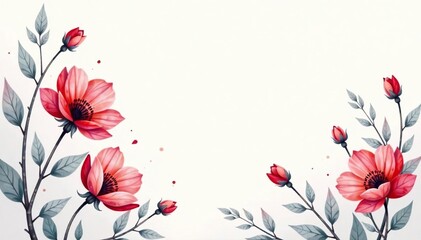 Wall Mural - subtle watercolor floral design, flawlessly looped , subtle, wallpaper, art