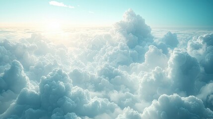 Poster - Sky with clouds and a plane illustrating the concept of cloud-based education platforms for efficient learning