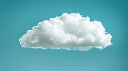 Poster - A single fluffy cloud floating in a bright blue sky representing accessibility and innovation in cloud ai solutions
