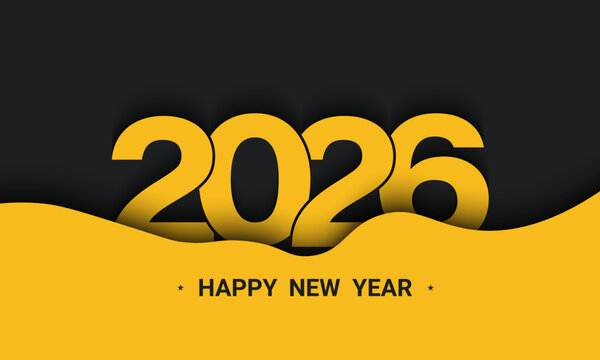 New Year 2026 design with paper cut concept.