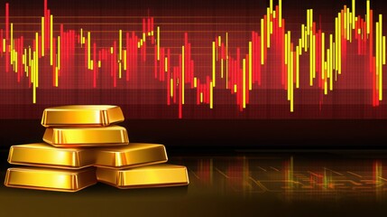 Poster - Gold bars representing the value of digital gold trading platforms and their influence on modern financial markets