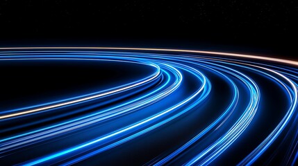 Wall Mural - abstract light trails, night, motion, curve