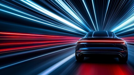Wall Mural - Futuristic Car Speed Tunnel Vision