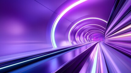 Wall Mural - Futuristic Purple Tunnel Motion