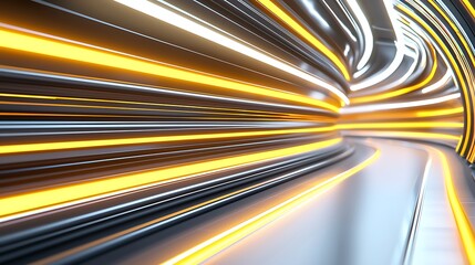 Wall Mural - Futuristic Tunnel with Neon Lights