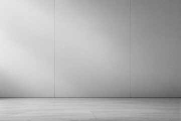 Poster - Minimalist empty interior with light gray textured wall and polished concrete floor.