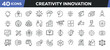 © Abbasy  Kautsar - Creativity innovation icons set. Web line icons collection related idea, solution, strategy. Editable stroke. Perfect pixel vector illustration isolated on white background.