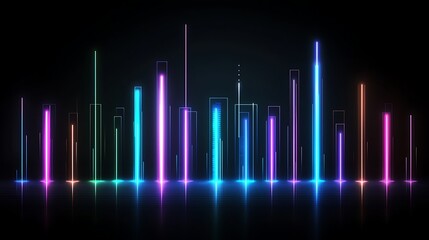 Wall Mural - Neon City Skyline Abstract
