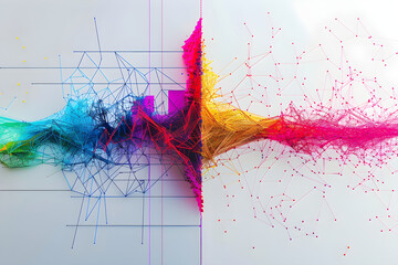 Fototapete - Visualizing the Structure and Dynamism: A Comparative Graphic of JavaScript VS TypeScript