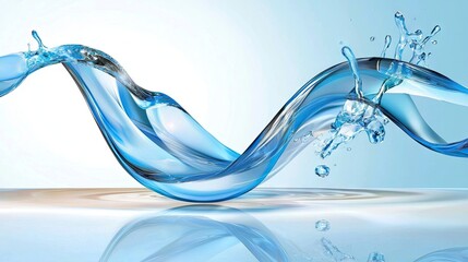 Poster - Smooth blue waves blended into a grainy abstract texture, creating a futuristic look.