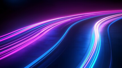 Wall Mural - neon road curves night vision