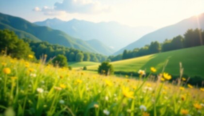 Wall Mural - abstract blurred natural landscape, soft focus , sky, background, light