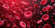 © VideoFlow - Red blood cells moving through the circulatory system on a dark background. Medical and science concept illustrating oxygen transport in the body. Ai generative