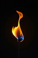 Wall Mural - flames are lit on a black background with a black background