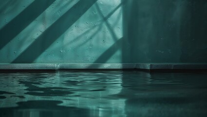 Poster - Tranquil reflection on a smooth surface with abstract shadows at a calm indoor space