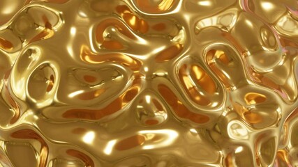 Poster - Abstract Golden Fluid Texture 4k 60fps looping animation