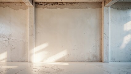 Poster - Minimalist empty space in a modern industrial building with natural light and concrete walls and floor