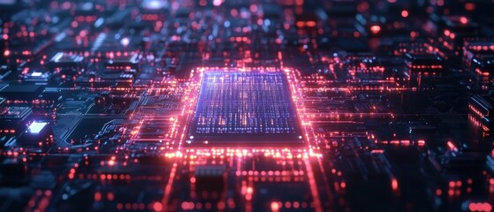 Poster - Futuristic Concept of AI-Powered Quantum Computing Technology Landscape