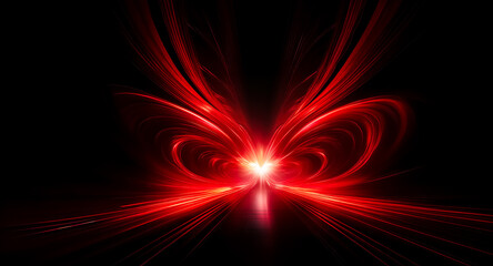 Wall Mural - abstract red light bursts forth from the darkness, creating an ethereal, glowing design. radiant ene