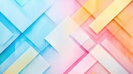 Poster - Minimalist and visually appealing abstract background with geometric shapes in soft pastel colors, creating serene atmosphere. 