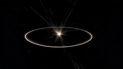 Wall Mural - futuristic glowing ring design animated overlay, transparent 4k video, alpha channel, prores 4444