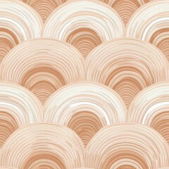 Wall Mural - Seamless pattern Seamless pattern with curved lines in warm beige tones, creating textured and calming design, Seamless pattern for textile and tile decoration