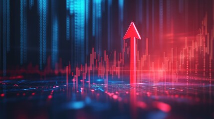 Poster - Digital Graph Showing Upward Trend in Financial Market Data Visual