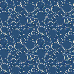 Aufkleber - Seamless doodle pattern with bubbles. Abstract hand drawn vector illustration