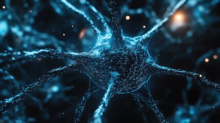 Poster - Intricate Neural Network with Glowing Connections and Colors