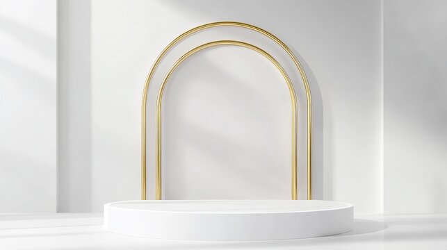 cylinder pedestal podium display, Abstract scene background, 3D rendered podium for your product showcase