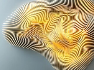 Poster - Abstract arrangement of layered wooden forms in a wavy pattern