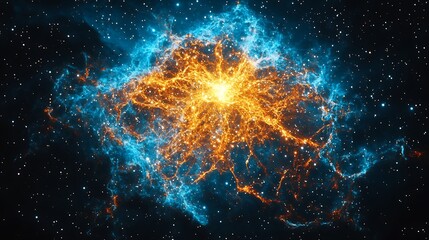 Wall Mural - A Vibrant Nebula Displaying Intense Colors And Energetic Structures