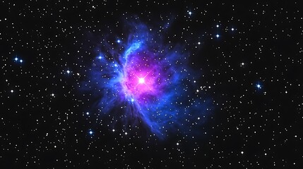 Wall Mural - A Beautiful Nebula Illuminated Among Numerous Distant Celestial Bodies